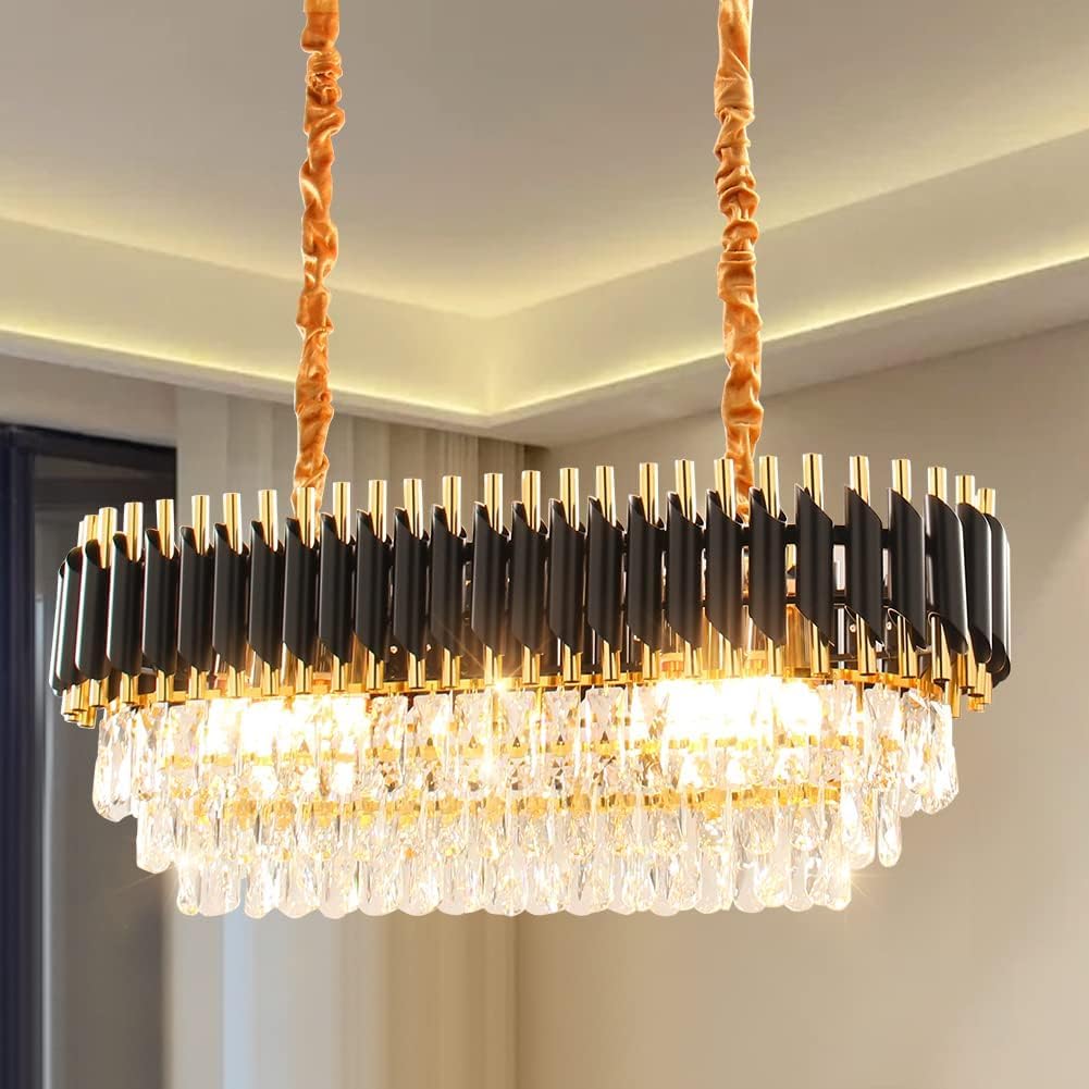 ADWAIT Crystal Chandeliers Black Gold (600X300mm) 